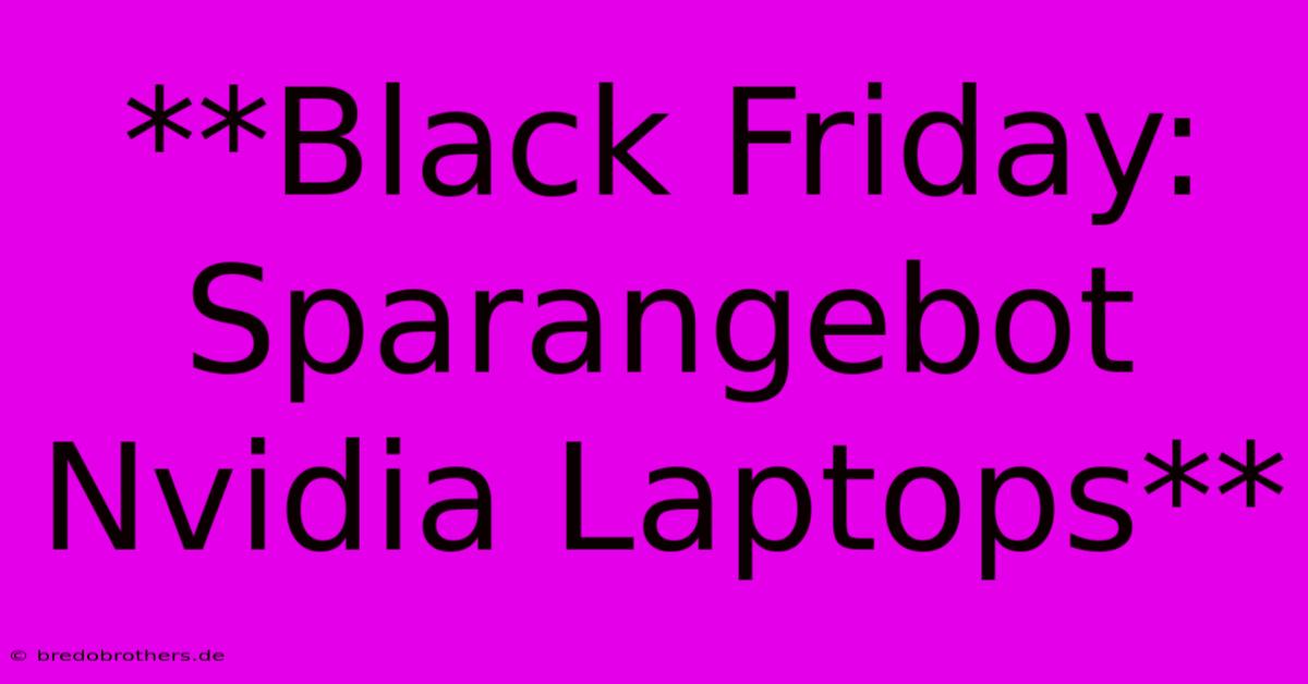 **Black Friday: Sparangebot Nvidia Laptops**