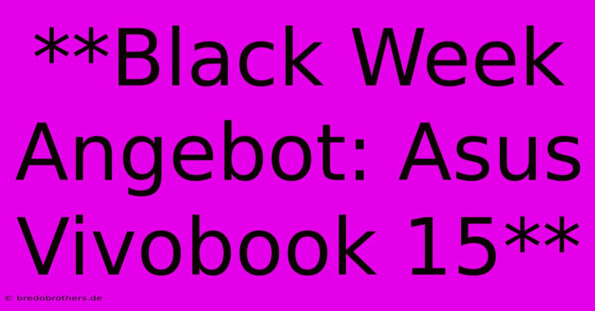 **Black Week Angebot: Asus Vivobook 15**