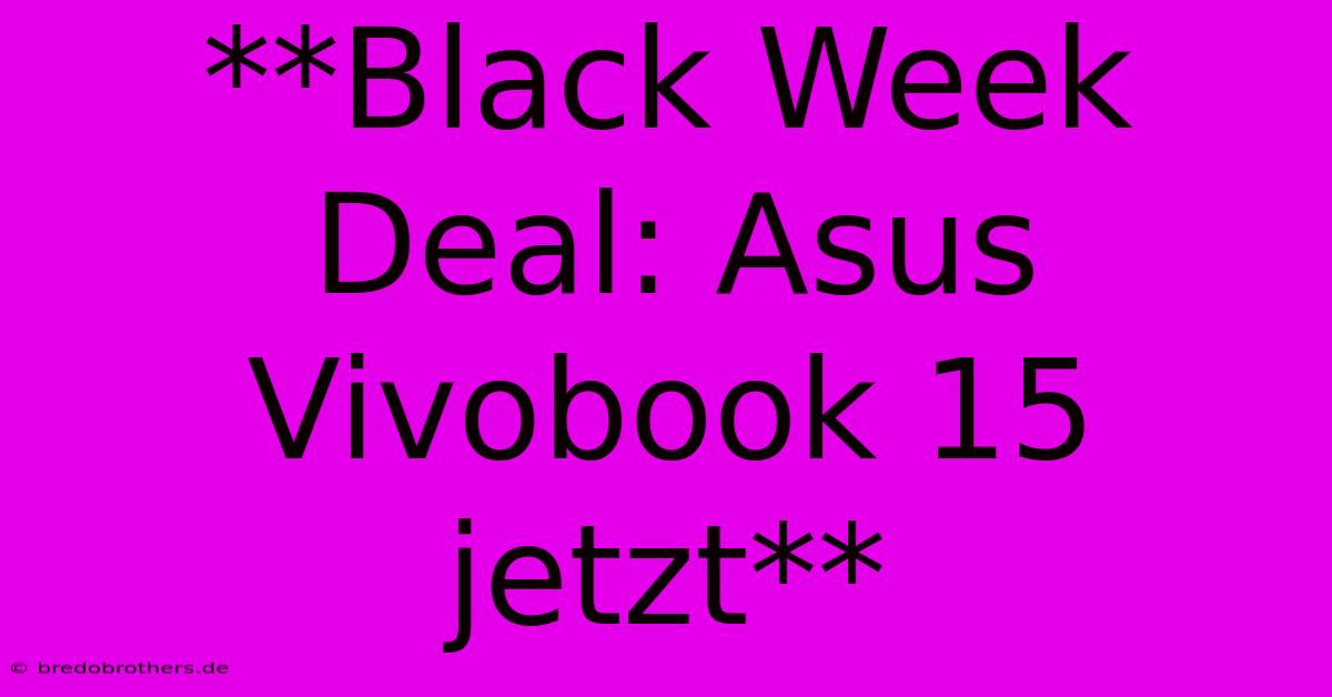 **Black Week Deal: Asus Vivobook 15 Jetzt**