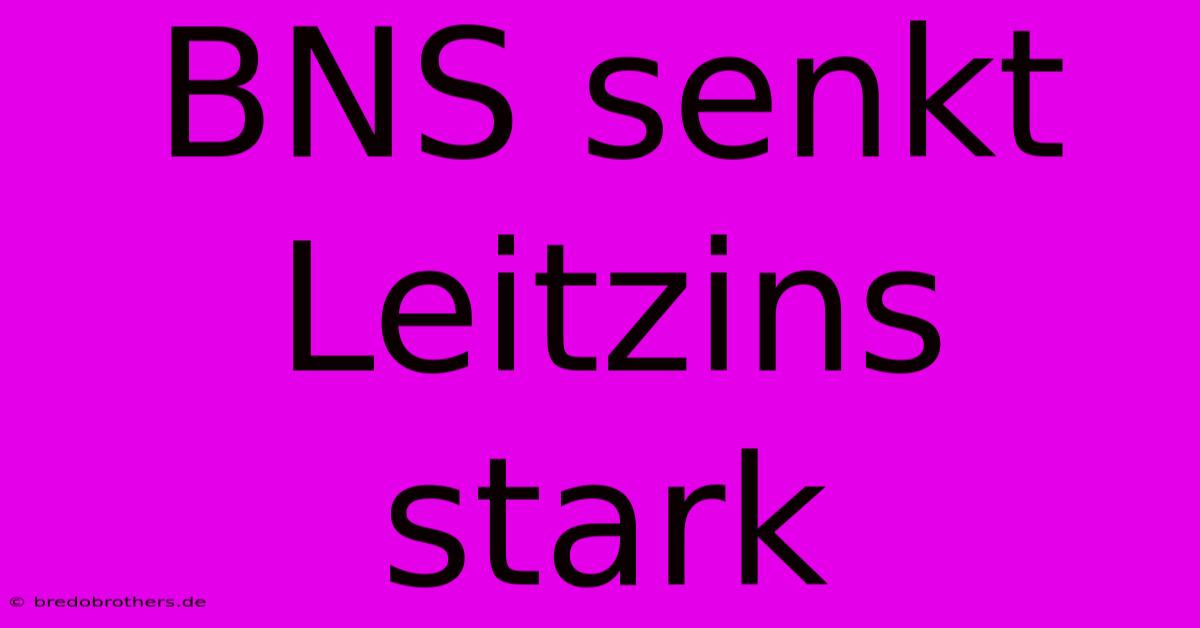 BNS Senkt Leitzins Stark