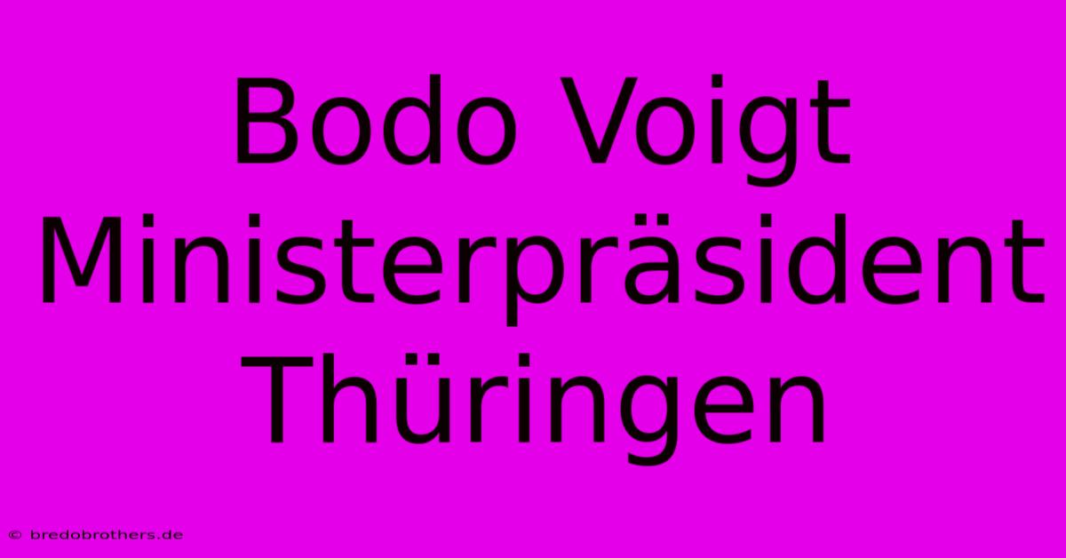 Bodo Voigt Ministerpräsident Thüringen