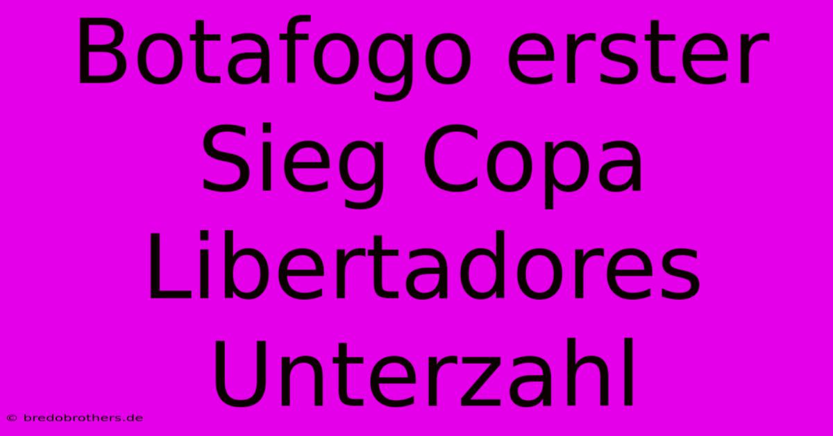 Botafogo Erster Sieg Copa Libertadores Unterzahl