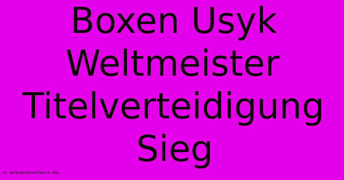 Boxen Usyk Weltmeister Titelverteidigung Sieg