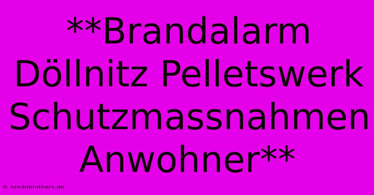 **Brandalarm Döllnitz Pelletswerk Schutzmassnahmen Anwohner**