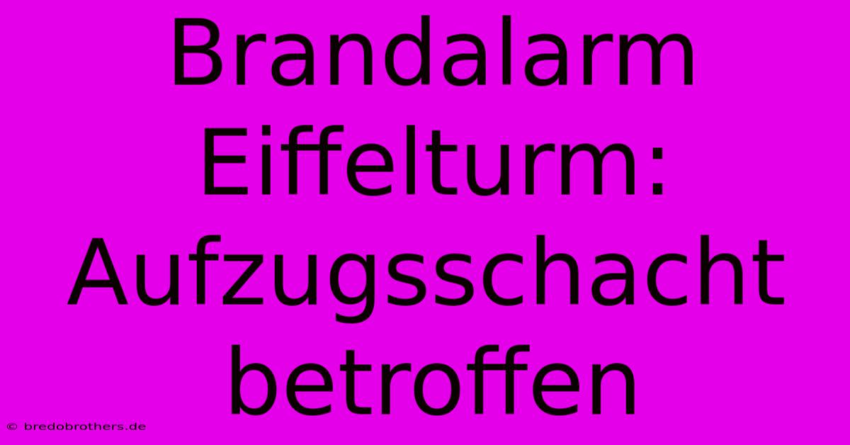 Brandalarm Eiffelturm: Aufzugsschacht Betroffen