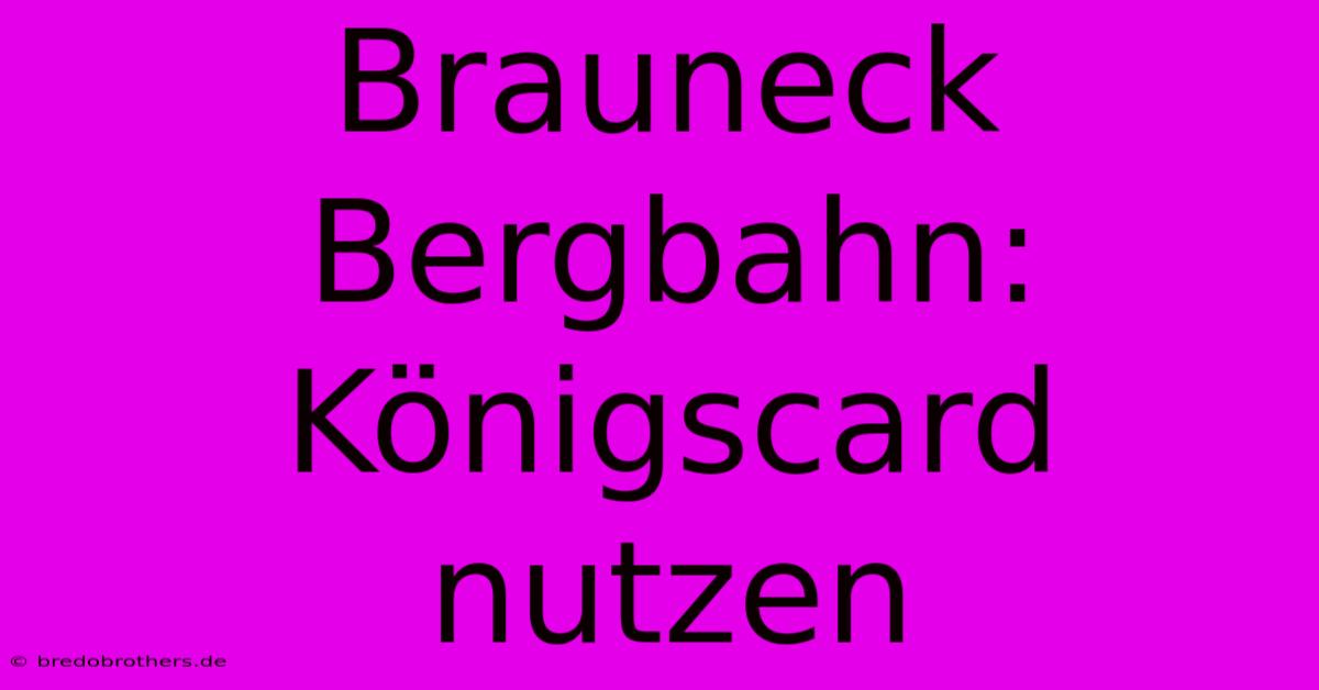 Brauneck Bergbahn: Königscard Nutzen