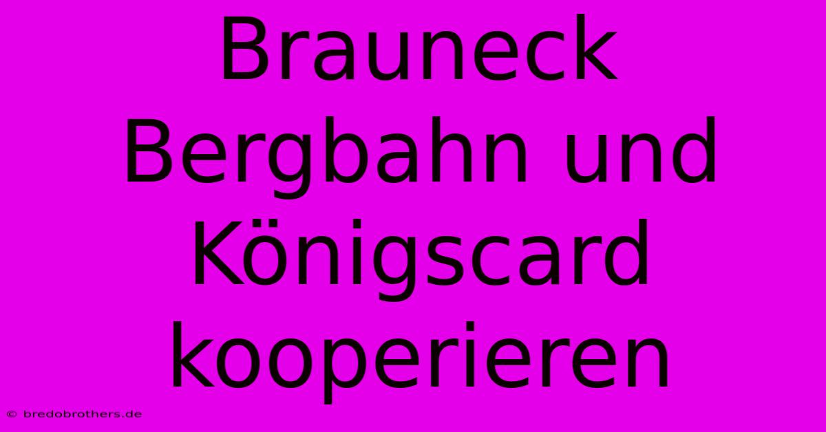 Brauneck Bergbahn Und Königscard Kooperieren