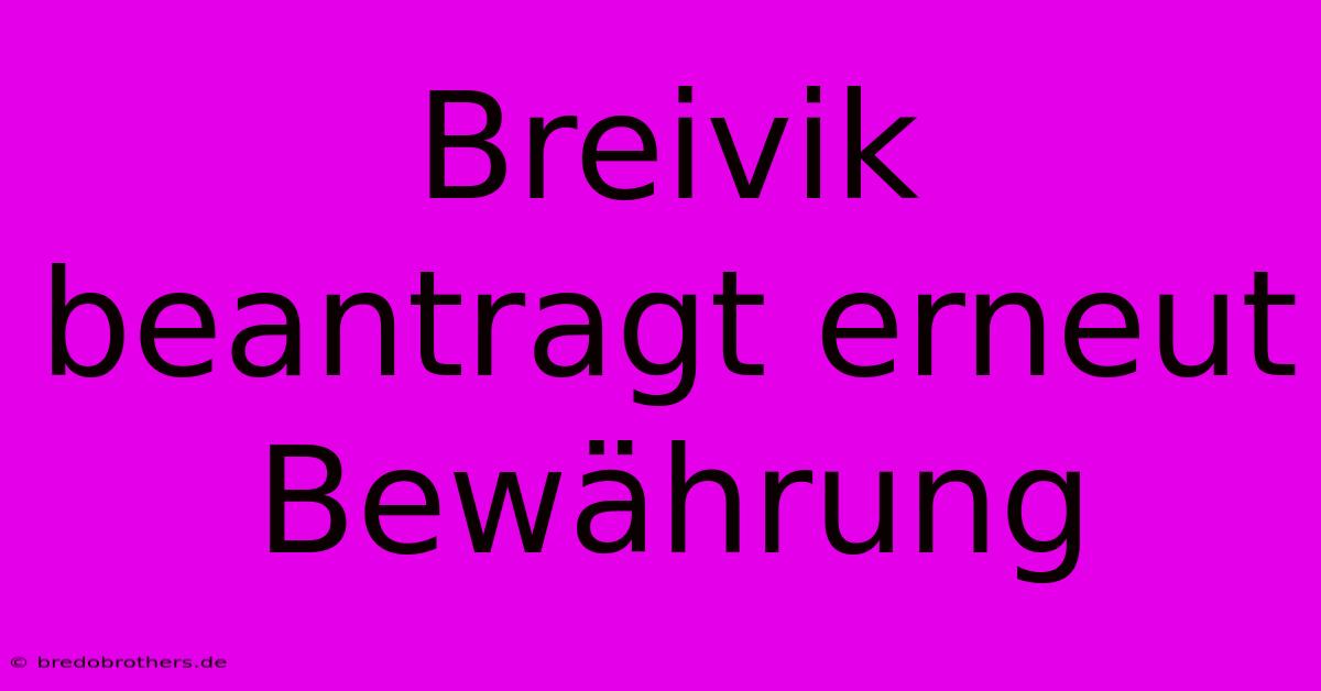 Breivik Beantragt Erneut Bewährung