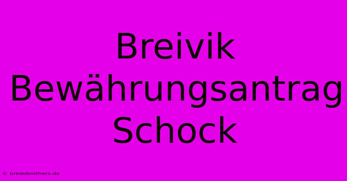 Breivik Bewährungsantrag Schock