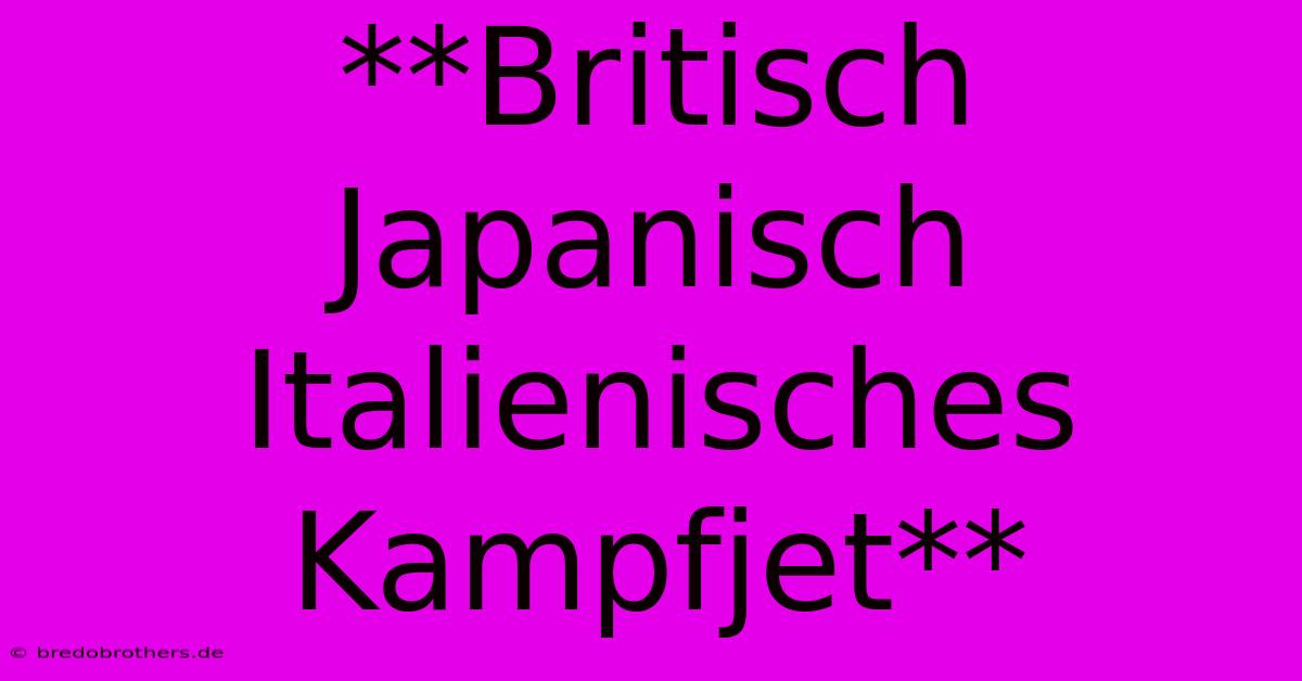 **Britisch Japanisch Italienisches Kampfjet**