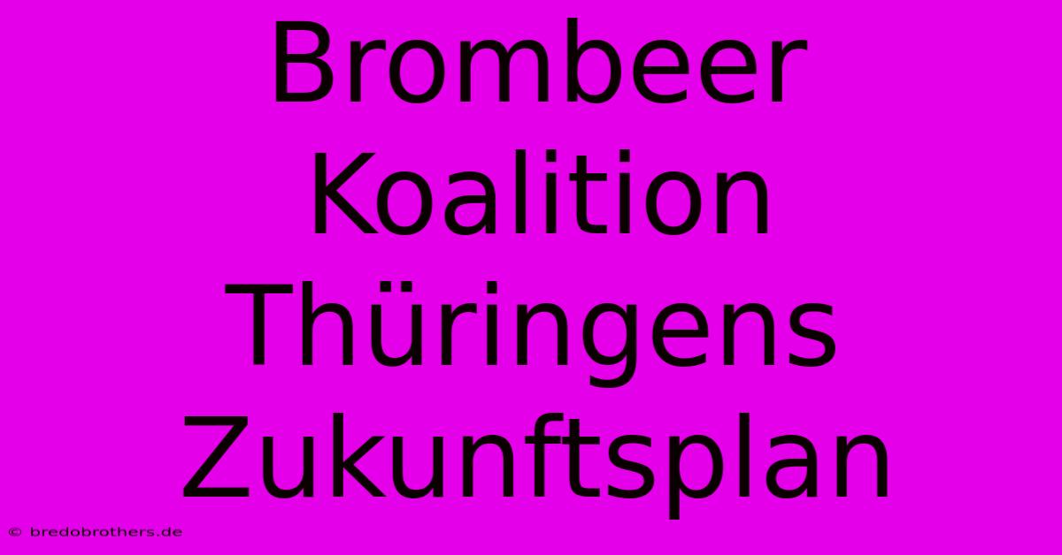 Brombeer Koalition Thüringens Zukunftsplan