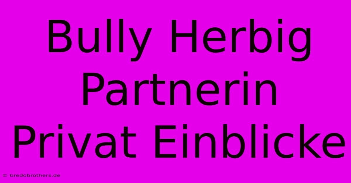 Bully Herbig Partnerin Privat Einblicke