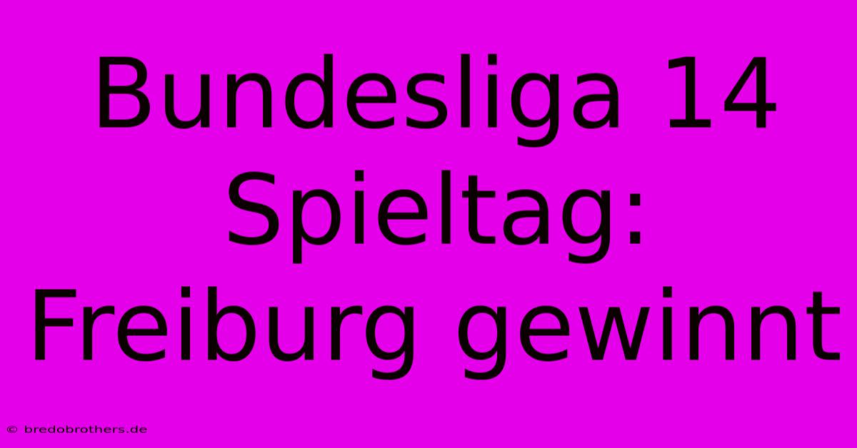 Bundesliga 14 Spieltag: Freiburg Gewinnt