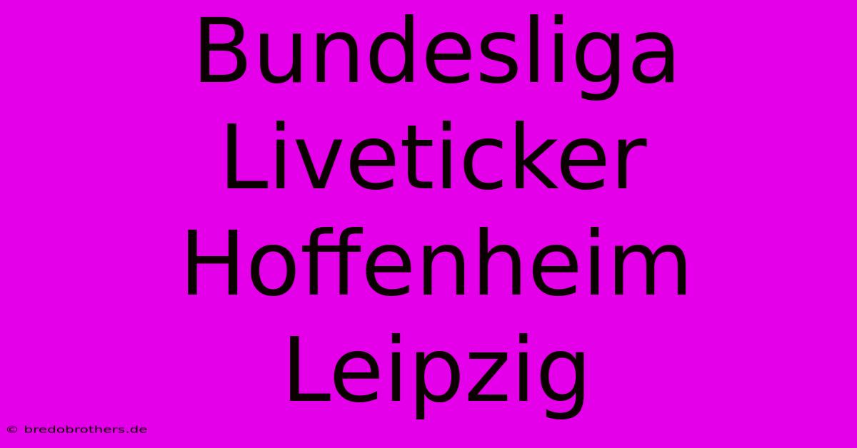 Bundesliga Liveticker Hoffenheim Leipzig