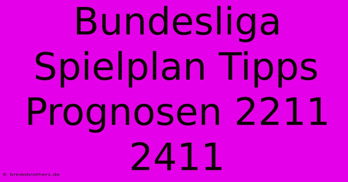 Bundesliga Spielplan Tipps Prognosen 2211 2411