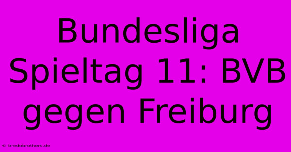 Bundesliga Spieltag 11: BVB Gegen Freiburg