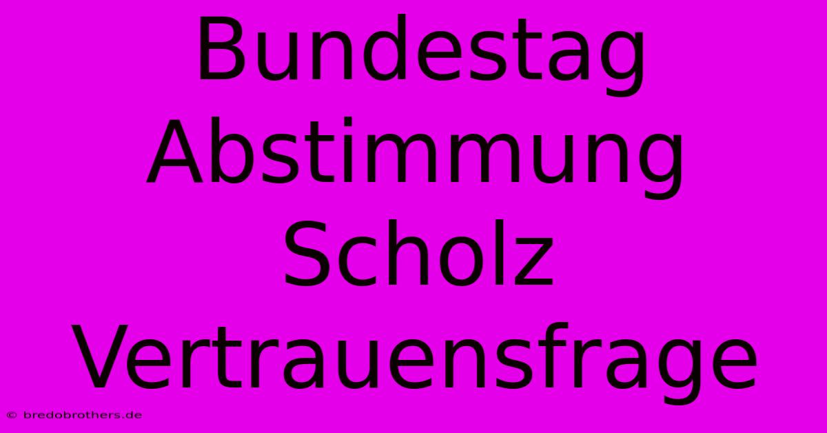 Bundestag Abstimmung Scholz Vertrauensfrage