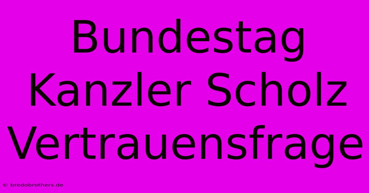 Bundestag Kanzler Scholz Vertrauensfrage