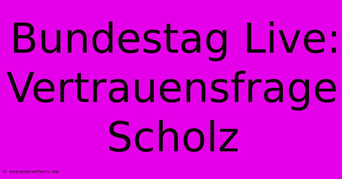 Bundestag Live: Vertrauensfrage Scholz