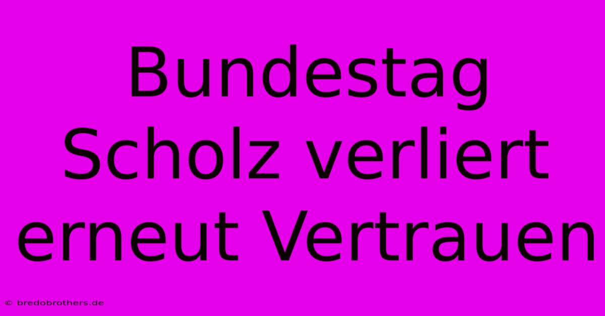 Bundestag Scholz Verliert Erneut Vertrauen