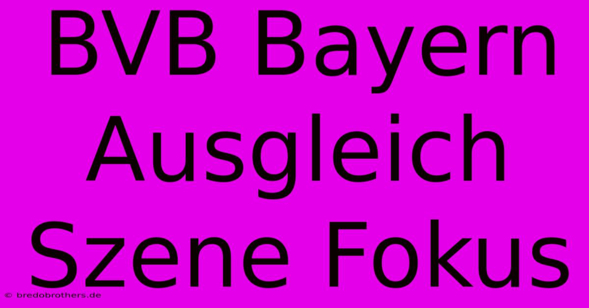 BVB Bayern Ausgleich Szene Fokus