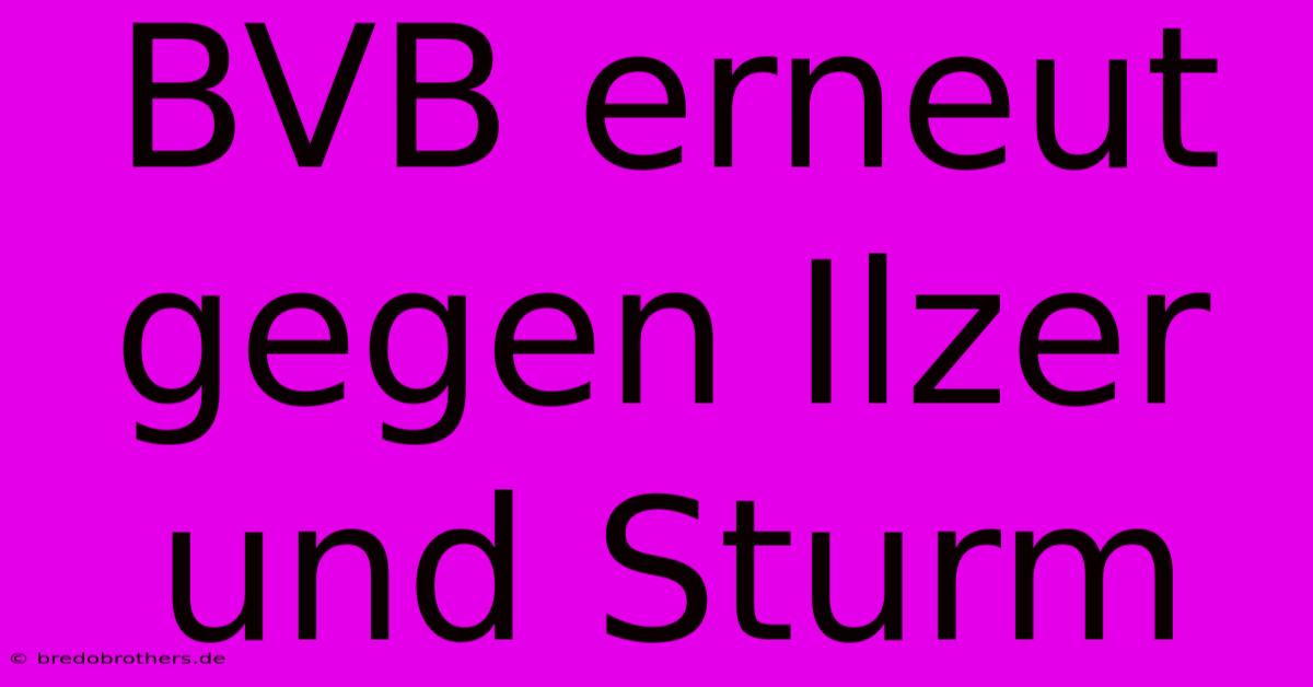 BVB Erneut Gegen Ilzer Und Sturm