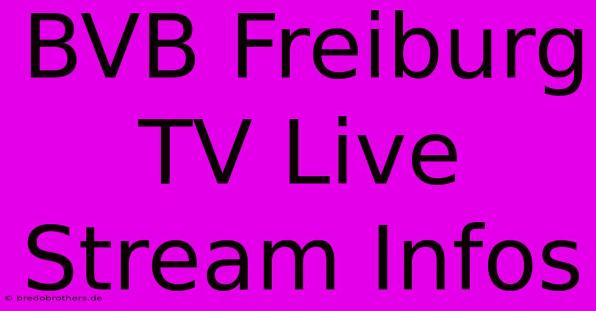 BVB Freiburg TV Live Stream Infos