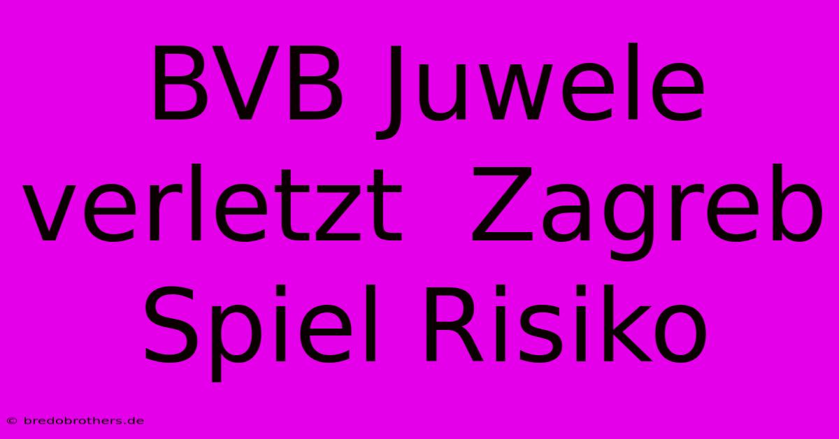 BVB Juwele Verletzt  Zagreb Spiel Risiko