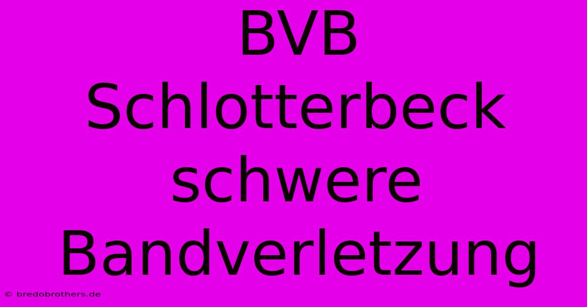 BVB Schlotterbeck Schwere Bandverletzung