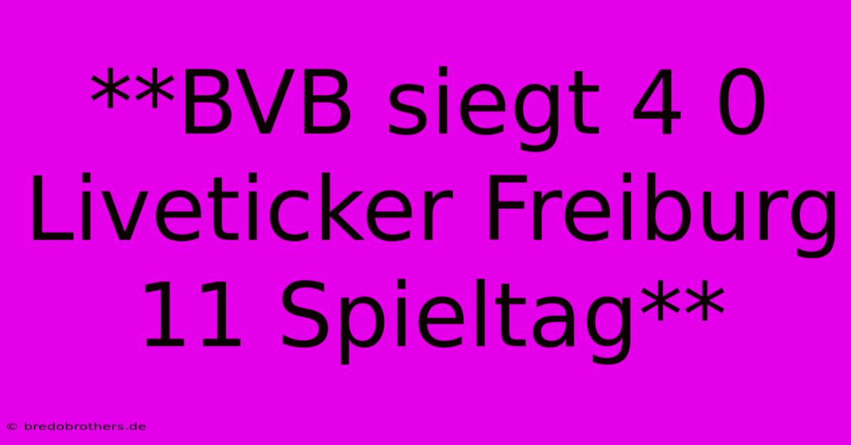 **BVB Siegt 4 0 Liveticker Freiburg 11 Spieltag**