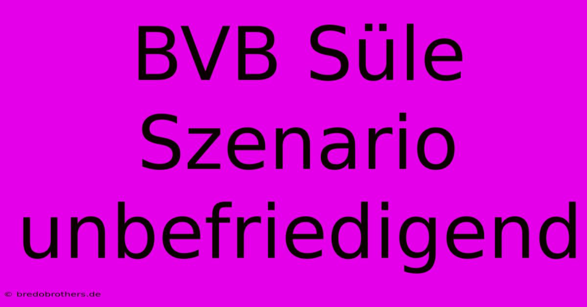 BVB Süle Szenario Unbefriedigend