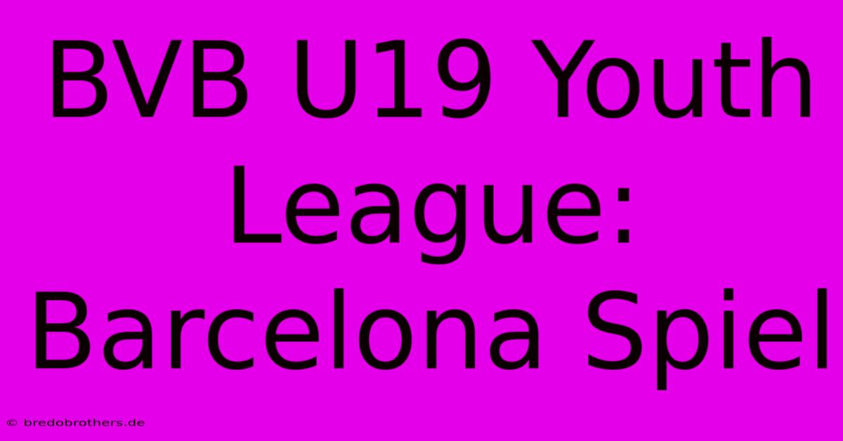 BVB U19 Youth League: Barcelona Spiel