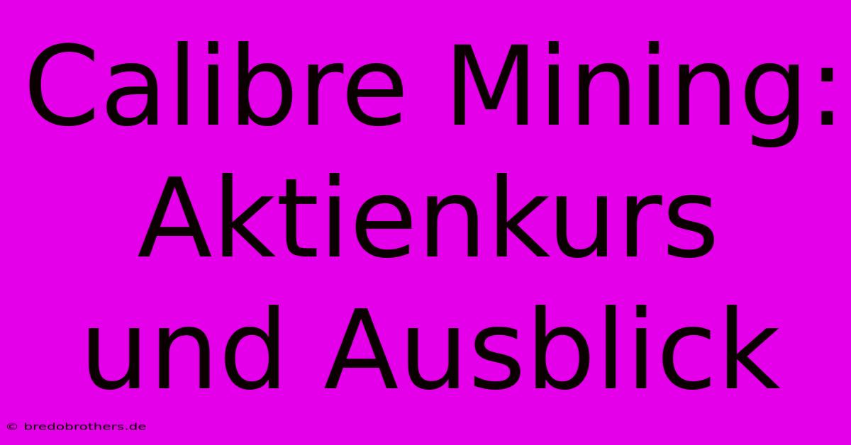 Calibre Mining:  Aktienkurs Und Ausblick