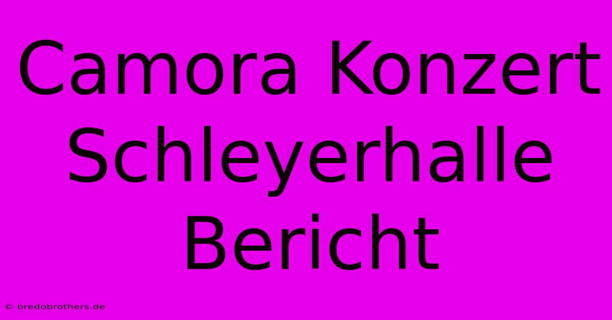 Camora Konzert Schleyerhalle Bericht