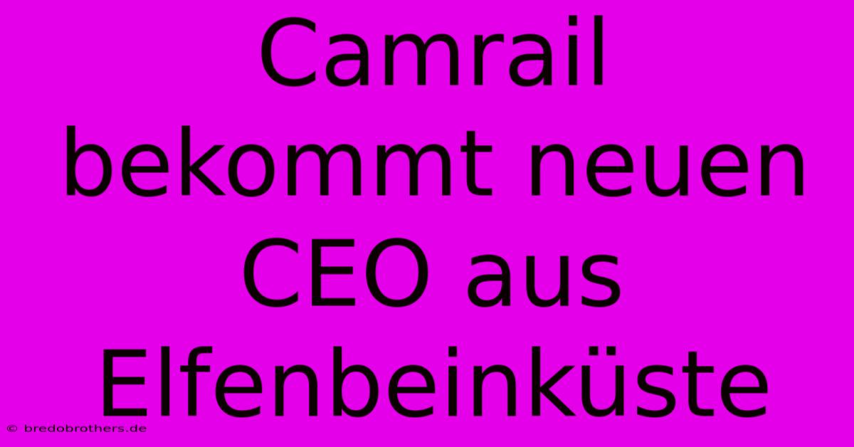 Camrail Bekommt Neuen CEO Aus Elfenbeinküste