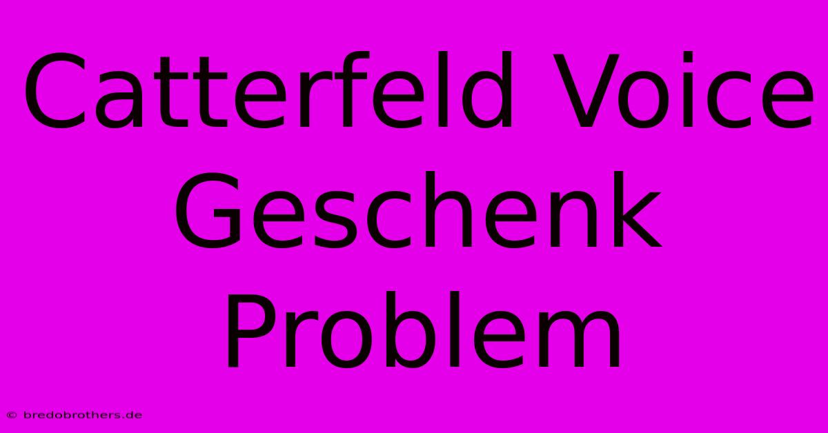 Catterfeld Voice Geschenk Problem  