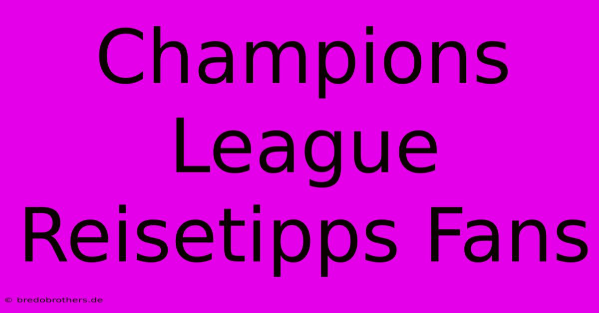 Champions League Reisetipps Fans