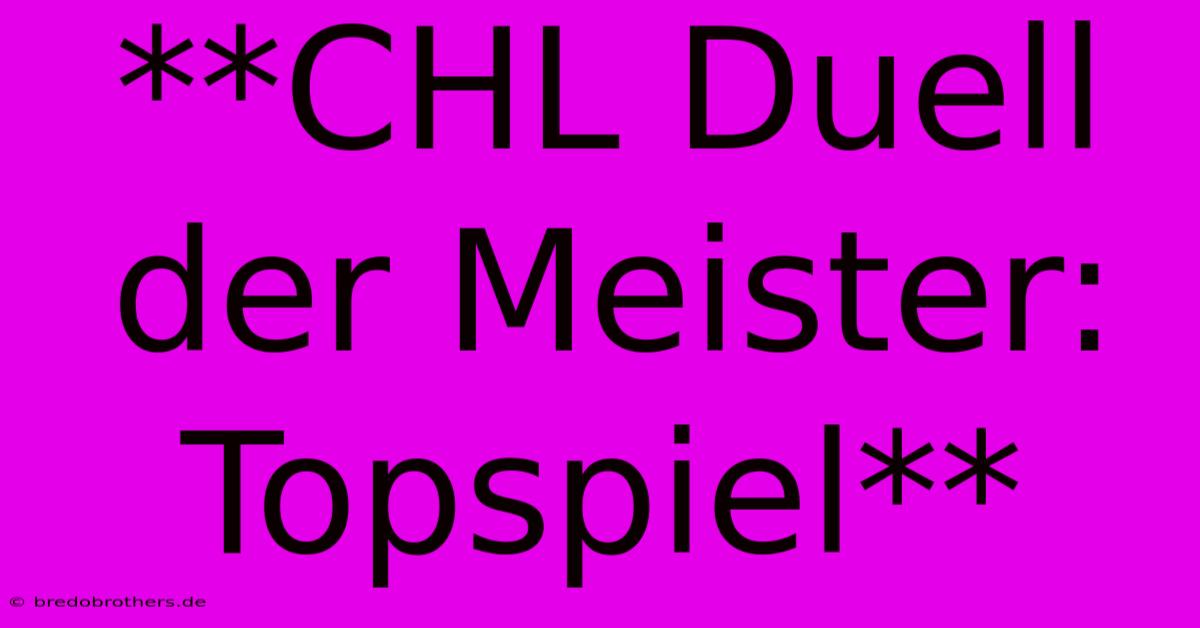 **CHL Duell Der Meister: Topspiel**