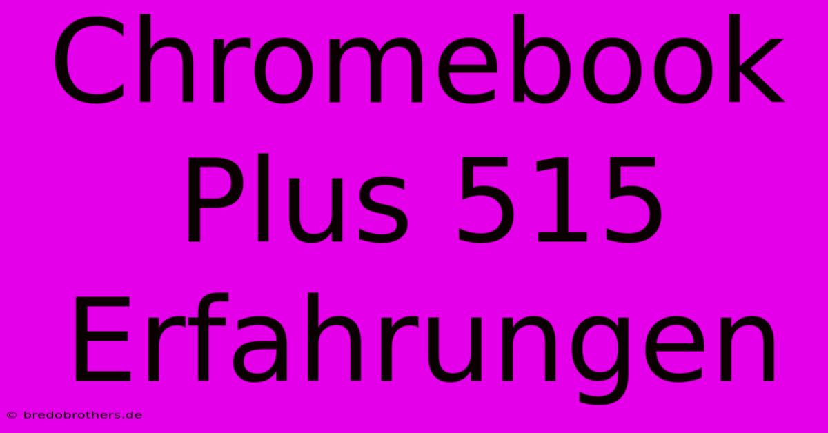 Chromebook Plus 515 Erfahrungen