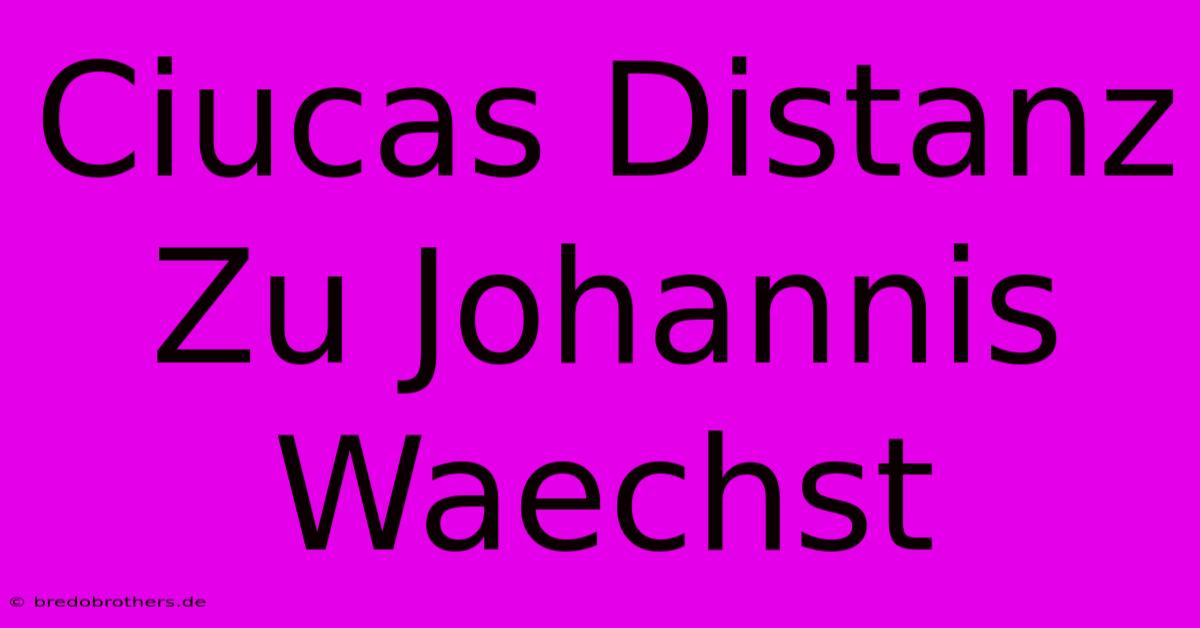 Ciucas Distanz Zu Johannis Waechst