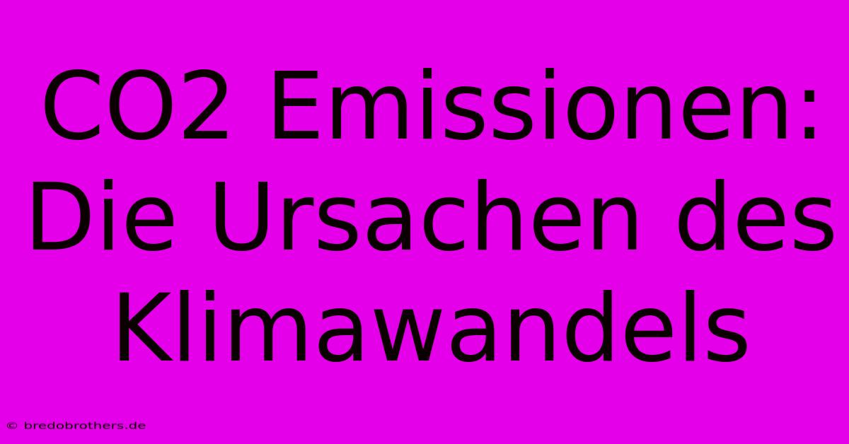 CO2 Emissionen: Die Ursachen Des Klimawandels