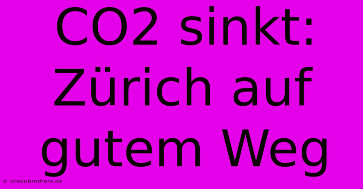 CO2 Sinkt: Zürich Auf Gutem Weg