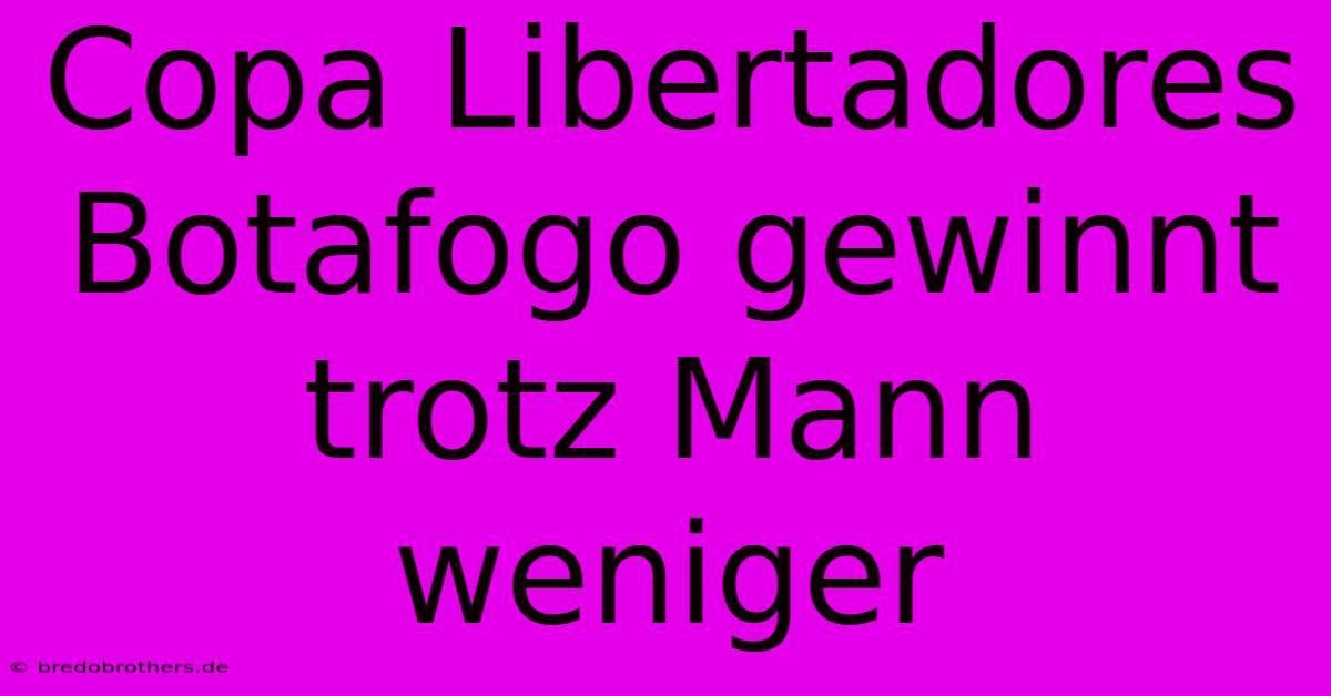 Copa Libertadores Botafogo Gewinnt Trotz Mann Weniger