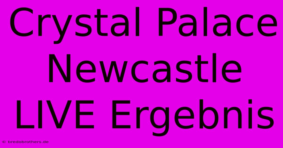 Crystal Palace Newcastle LIVE Ergebnis