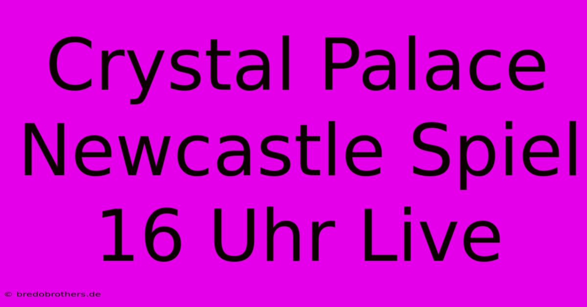 Crystal Palace Newcastle Spiel 16 Uhr Live