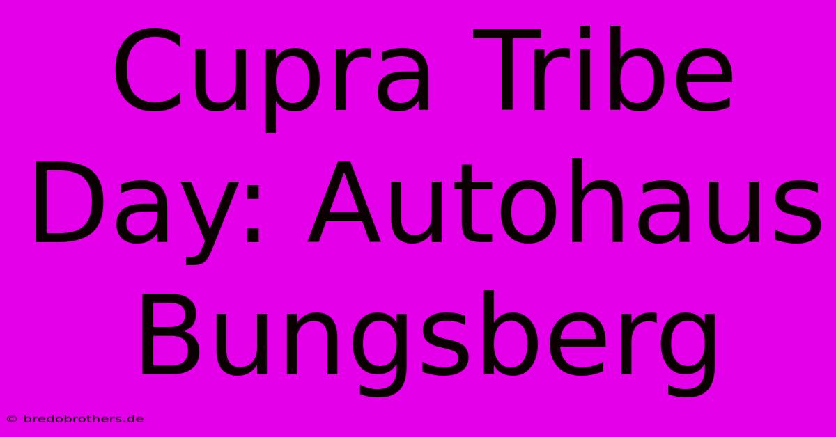 Cupra Tribe Day: Autohaus Bungsberg