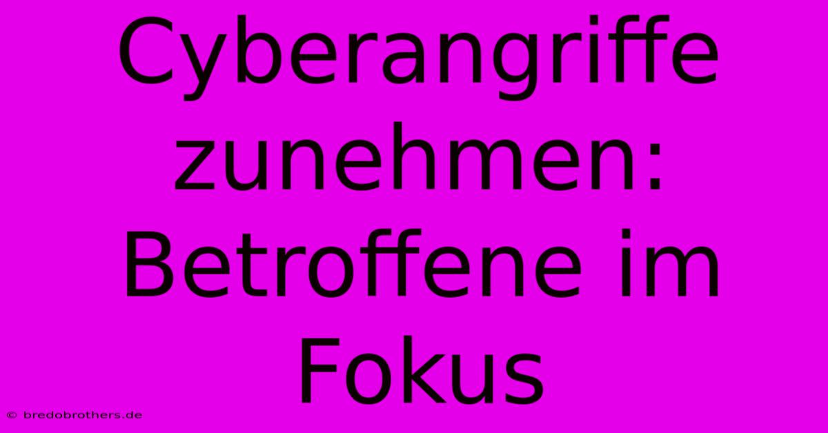 Cyberangriffe Zunehmen: Betroffene Im Fokus