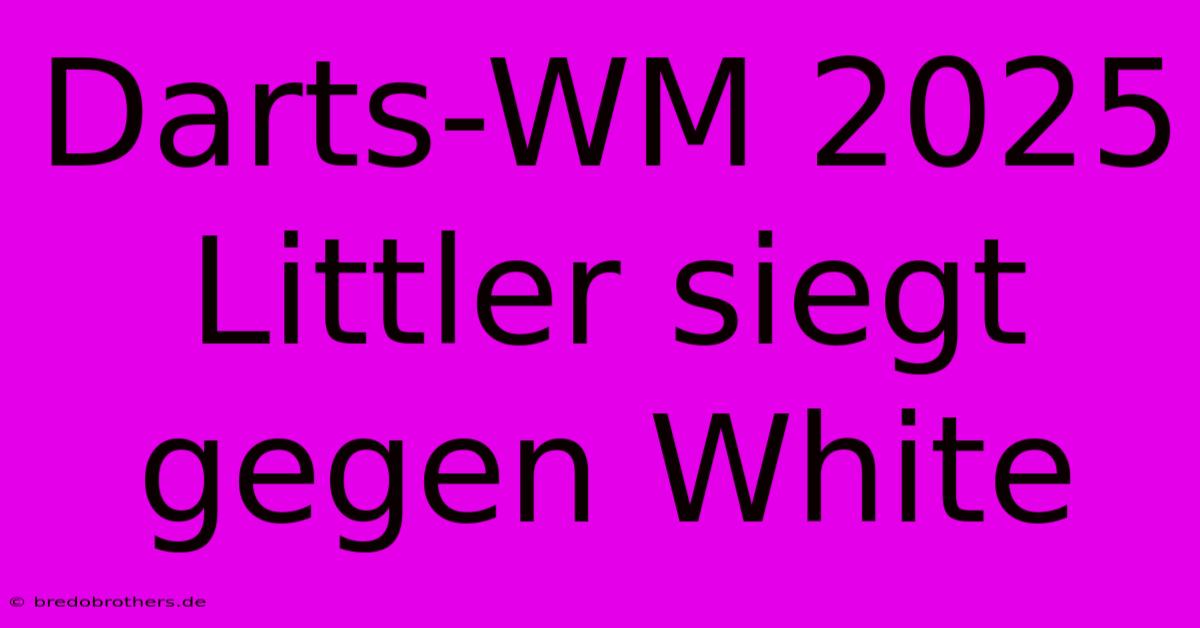 Darts-WM 2025 Littler Siegt Gegen White