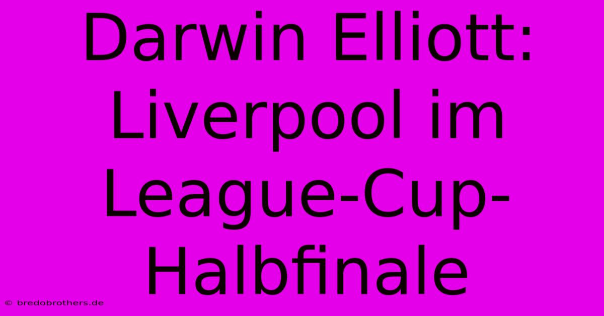 Darwin Elliott: Liverpool Im League-Cup-Halbfinale