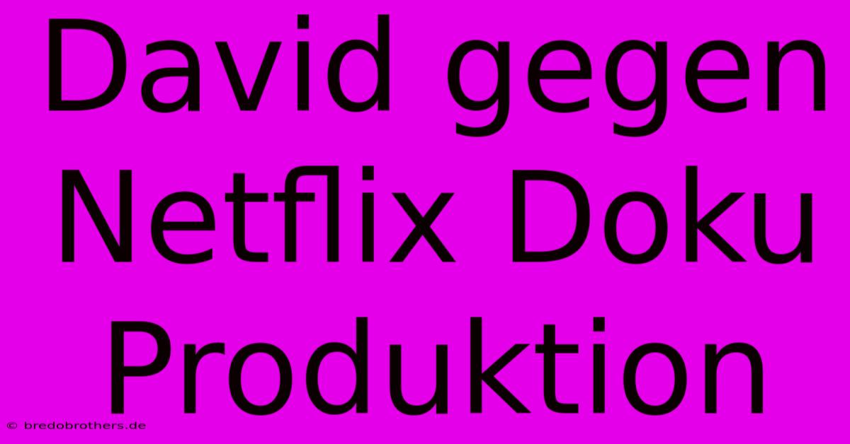 David Gegen Netflix Doku Produktion